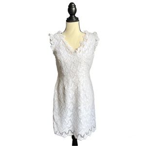 Lilly Pulitzer white butterfly lace dress, EUC, size 4